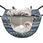 JSPYFITS Cat/Pet Crate Adjustable Hanging 2 Level Medium Hammock/Pet Bed Blue