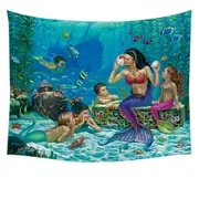 The Story Teller Mermaids Underwater World Tapestry