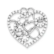 Sterling Silver Heart & Circles Cz Pendant