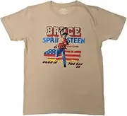 [Rock Off officially licensed products] Bruce Springsteen T Shirt Born in The USA 85 Official Unisex Sand