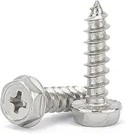 20/30/40/50pcs Phillips Hex Flange Screws M3 M4 M5 M6 Non-Slip Gasket Self Tapping Cross Screw Attack Tail End Wood Fasteners Stainless Steel(30mm,M5 (30pcs))