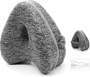 Knee Pillow for Side Pillow, Memory Foam Knee Pillow with Elastic Band, Suitable for Leg, Back, Knee Pain, Improve Sleep Quality, Side Sleeper Leg Pillow (Grey)