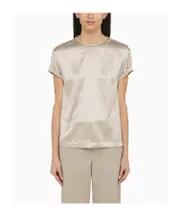 contrasting-collar T-shirt XS Gray