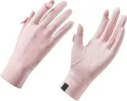 [YJZQ] Women's Summer Gloves, Soft Sun Protection Gloves, Lightweight Touchscreen Gloves, Non-Slip Cycling Gloves, Breathable Ice Silk Gloves for Volleyball, Baseball, Cycling
