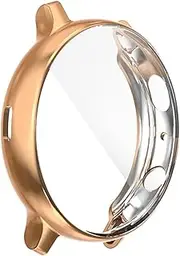 Angoily Electroplated Scratch Watch Case for Watch Active Rose Flexible TPU Protective Cover with Precise Cutouts for Easy Access to Controls and Features