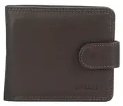 Milleni Mens 11cm Leather Tab Wallet Money/Credit Card Cash Holder/RFID Brown