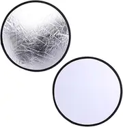 FELTECHELECTR 2-in-1 Photo Reflector Round Light Diffuser 30cm Nylon Cloth Reflective Coating Portable Photography Accessories