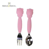 在飛比找ETMall東森購物網優惠-【MARCUS&MARCUS】動物樂園不鏽鋼叉匙餐具組-粉紅
