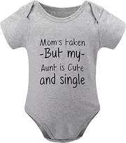 [WOOYONGING] Mom's Taken But My Aunt Is Cute And Single Newborn Baby Boy Short Sleeve Coming Home from Hospital Outfit Girl Whi