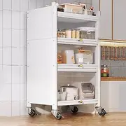 Baker's Rack with Flip Door,Kitchen Storage Cabinet,Microwave Stand with 4 Rolling Casters,Kitchen Storage Shelf Buffet Sideboard for Spices, Dishes, Pots and Pans (Size : 59x44x135cm)