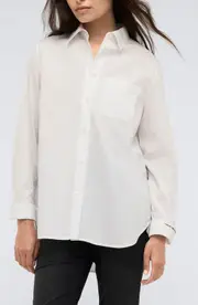 Kenneth Cole Oversize Long Sleeve Button-Up Shirt in Pure White at Nordstrom, Size Large