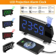 LED Digital Smart Snooze Alarm Clock FM Radio Projection Time Display Projector