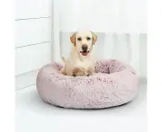 Pawz Dog Calming Bed Warm Soft Pet Plush Nest Washbale Removable Cover Pink M