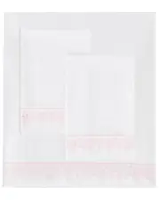 Mlange Home 300 Thread Count Percale Cotton Baby's Breath Embroidery Sheet Set