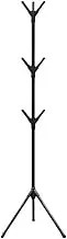 AIMALL 67-Inch Iron Floor Coat Rack, Tree Branch Design, Black/White Colours, Multi-Hook, Sturdy Tripod Base, for Bedroom, Hallway, and Living Room Organisation