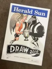 2010 Premiership DRAW AFL Poster - Hand Signed By Mark Knight