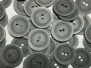 European Classic Wide Rim Metal Button Vintage Pewter Finish 13 15 18 23mm 2hole