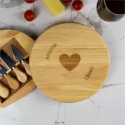 Heart Personalised Cheese Board Set