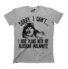 Womens Alaskan Malamute Dog T-Shirt Sorry I Have Plans Christmas Animal Tee