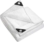 Instahut Tarp, 3 x 4m Canvas Tarps Beach Shade Heavy Duty Camping Tent Tarpaulin Shelter Boat Cover for Outdoor Travel Garden Car Camp Hiking, High Density 135gsm UV Resistant White
