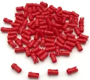 Lego 100 New Red Technic Pins 1/2 w/ Friction Ridges Pieces