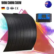 100W 300W 400W Full Black Flexible Solar Panel Mono Cells 12V RV Caravan Boat AU