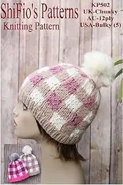 Knitting Pattern - KP502 - ladies & childs plaid beanie