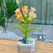 Wizardi Clivia Building Brick Potted Flower F07M9-10(103)-I6