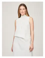 [Tommy Hilfiger] Mini Seal Dot Bow Top in White