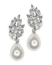 Kenneth Jay Lane Crystal Cluster & Imitation Pearl Clip On Earrings, 2L