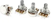 Aexit 4 (Potentiometer) Pcs Type B Single Linear 15mm Shaft Rotary Taper Potentiometers B250K (62ry480qf415) 250K Ohm