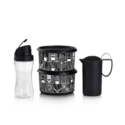 NEW Tupperware Barista starter set coffee canister milk foamer clearly eleg disp