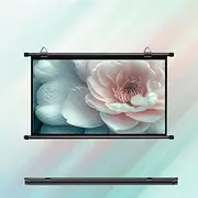 GPVPFLBLMH Projector Screen Roll Up 40 50 60 Inch Portable HD Movie Screen Manual Pull Down Projection Screen Wall Mounted Ceiling Projector Curtain(4:3,40inch)