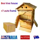 Auto Bee Hive Boxes House Bee Hives + 7 Beekeeping Frames + Bee Jacket + Flitter