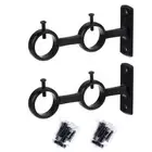 Adjustable Curtain Rod Wall Bracket Hook Aluminium Double Curtain Rod Bracket