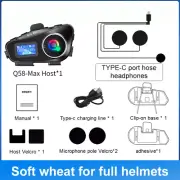Q58 Max Motorcycle Helmet Bluetooth Intercom IP65 Waterproof Intercom Distance 5
