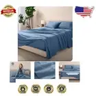Soft & Durable Flannel Sheet Set - California King, Coronet Blue for Winter