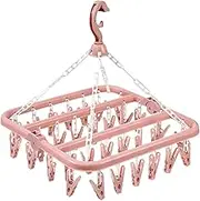 Sock Drying Rack, Sock Drying Rack With 32 Pegs,Foldable Laundry Hanger Clip Drying Rack Sock Dryer,windproof Sock Hanging Drying Rack, Anti-Rusty plasticss Drying Rack For Socks, Lingeries, Delicates
