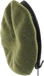 [WATIIFUFU] Unisex Vintage Style Wool Beret Cap Cozy Warm Beanies Hats for Men Women Classic French Design Olive Green
