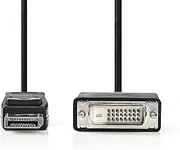 Nedis Displayport Cable - DisplayPort Male - DVI-D 24+1-Pin Male - 1080p - Nickel Plated - 1.00 m - Round - PVC - Black - Label