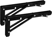 Luxshiny 2Pcs Folding Shelf Bracket Heavy Duty Support Wall Mounted Space Saving Design Detachable No Drill Installation for Projects for Spaces