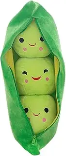 Stuffed Pea Pod | Giant Peas in A Pod Plush Toy - Cute Cartoon Plant Cuddle Snuggle Plushies, Soft Comfortable Doll Figure with Face Expression for Kids Hugging