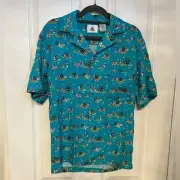 Disney Parks Christmas Holiday Santa Mickey Mouse and Friends Camp Shirt Size XS