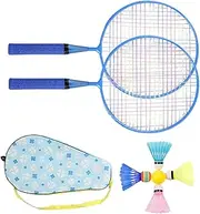 Buhygn Shuttlecock Set,Badminton Shuttlecocks Replacement with Bag - Lightweight Comfort Grip Racket Complete for Family Fun Outdoor Indoor Games