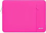 [MOSISO] Laptop Case 13.3 inch, 13-13.3 inch Laptop Sleeve Compatible with MacBook Air/Pro 13 / Pro 14, HP Dell ASUS Lenovo Notebook, Polyester Vertical Computer Sleeve Bag with Pocket, Bright Rose