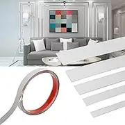 Flexible Molding Wall Trim, Mirror Like Mirror Like Finished Wall Edging Strip, Stainless Steel 5m Self Adhesive Ultra Thin Decorative Trim for Door Home Decoration (Silver, 1cm)