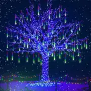 192/288 LED Solar Lights Meteor Shower Rain Tree String Light Xmas Party Outdoor