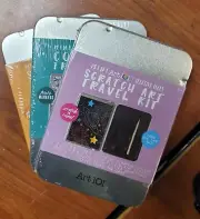 Art 101 Creative Tools Mini Travel Sets -Scratch Art, Sketching, Coloring!