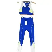 Wilo The Label Sports Bra Legging Set Wm's S Cobalt Blue Athletic Athleisure Gym