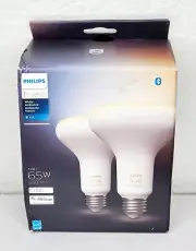 Philips Hue BR30 Smart LED Bulb White Ambiance 65 W (2 Pack) New